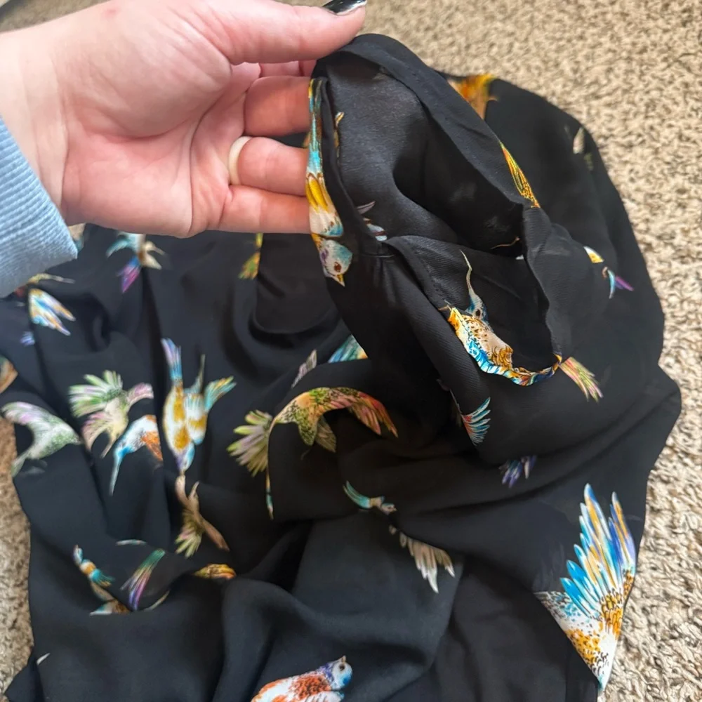 Karen Kane Hummingbird Print Lined Dolman Short Sleeve Flowy Blouse Womens Small - Picture 11 of 14